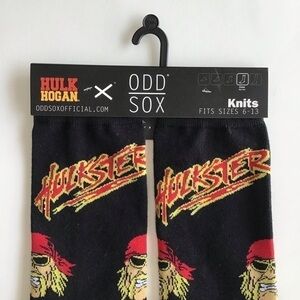 Hulk Hogan ODD SOX Men’s Crew Socks SZ 6-13 Black Stretch Wrestling Novelty NEW